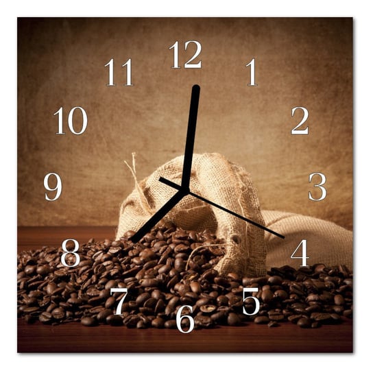 Duży Zegar szklany ścienny Cichy Kawa do kuchni Tulup