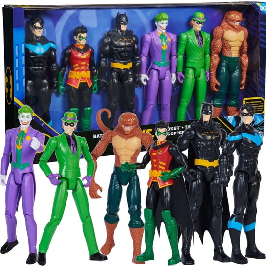 Duży Zestaw 6W1 Dc Comics Duże Figurki Batman, Robin, Nightwing, Joker, Człowiek Zagadka, Copperhead 28 Cm 3+ DC COMICS