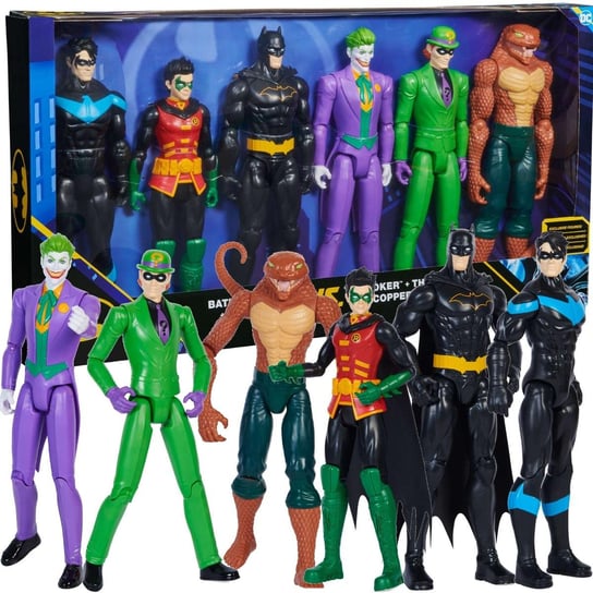 Duży Zestaw 6w1 DC Comics Duże figurki Batman, Robin, Nightwing, Joker, Człowiek Zagadka, Copperhead 28 cm 3+ DC COMICS