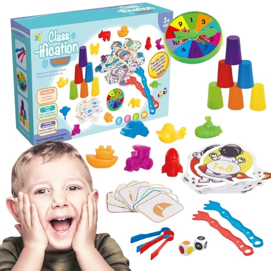 Duży Zestaw Edukacyjny Nauka Liczenia Kolorów Gra Montessori Sorter Kubki Inna marka