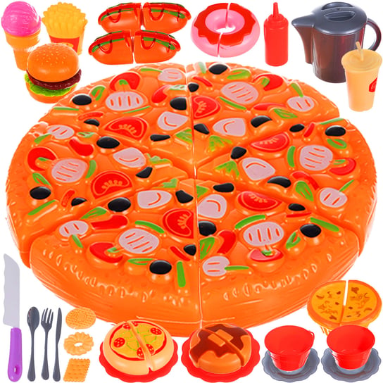 Duży Zestaw Fast Food Pizza dla Dzieci na Rzep 42 KRUZZEL Kruzzel