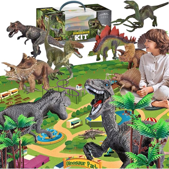 Duży Zestaw Figurki Dinozaur 9 Szt Mata Park Jurassic + Dinozaury Doris