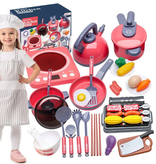 Duży Zestaw Kuchenny Kuchnia Akcesoria Do Gotowania Garniki Jedzenia Dla Dzieci Indukcja Inna marka