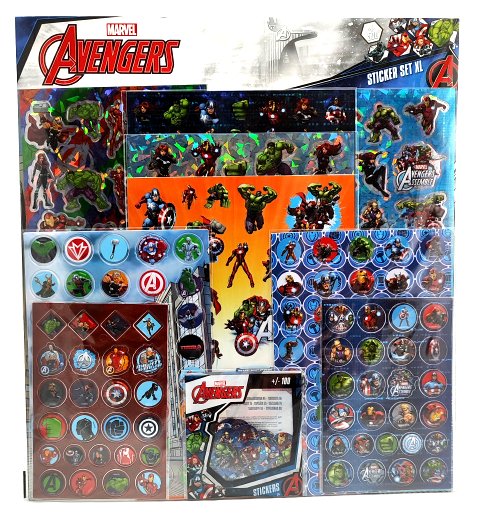 Duży Zestaw Naklejek Marvel Avengers Xl - 10 Arkuszy W&O