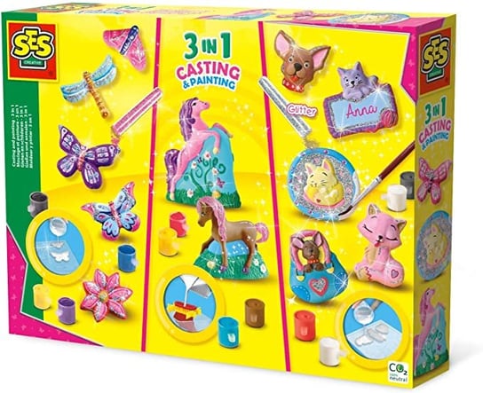 Duży Zestaw Odlewów Gipsowych Ses Creative - Zabawki Kreatywne Dla Chłopców I Dziewczynek SES