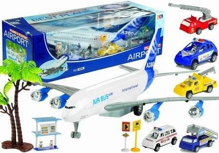 Duży Zestaw Samolot 55 Cm + Pojazdy + Figurki Lean Toys