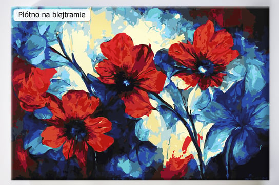 Dwa bieguny Malowanie po numerach panorama kwiat kwiaty czerwone Akrylowo