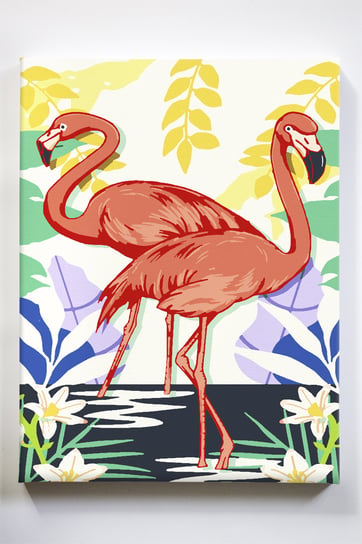 Dwa flamingi, ptaki, zwierzęta, malowanie po numerach Akrylowo