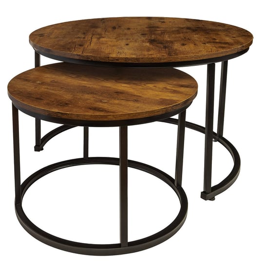 Dwa okrągłe stoliki kawowe do salonu BEGRYF 50×47 43×39 BEGRYF