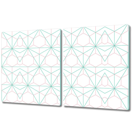 Dwuczęściowa Deska Kuchenna z Nadrukiem - 2x 40x52 cm - Sześciokąt i trójkąt geometryczny wzór Coloray