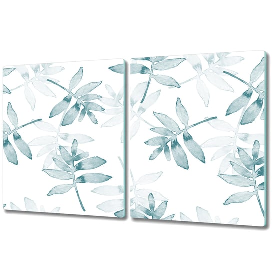 Dwuczęściowa Deska Kuchenna ze Wzorem - 2x 40x52 cm - Niebieskie liście Coloray