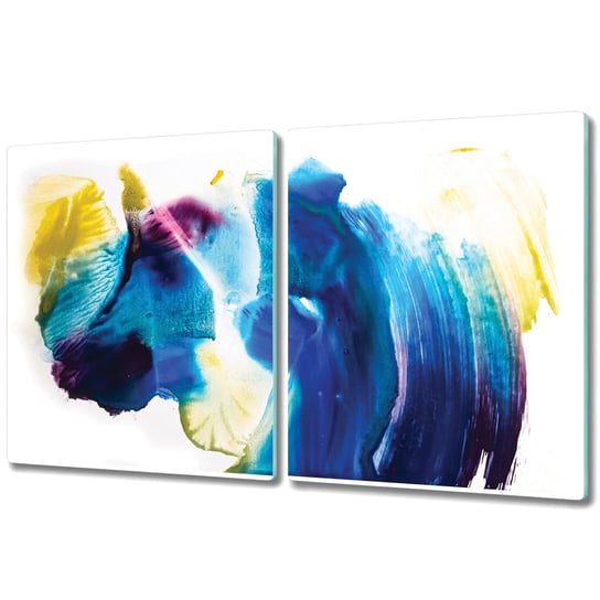 Dwuczęściowa Deska Kuchenna ze Wzorem - 2x 40x52 cm - Niebieskie plamy z farby Coloray