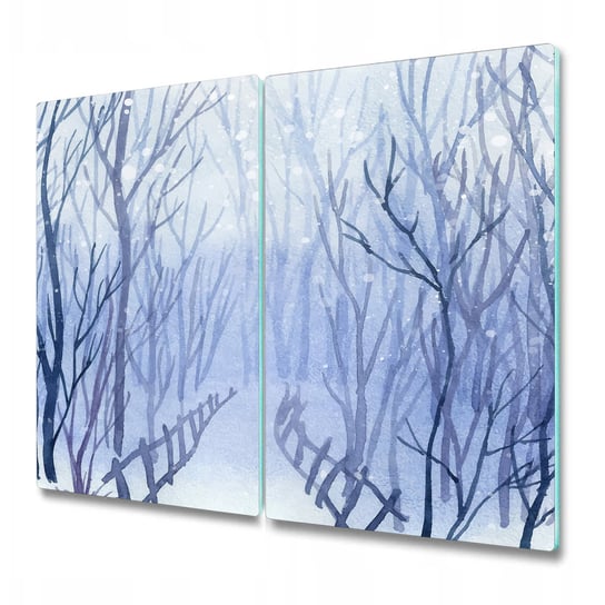 Dwuczęściowa Deska Kuchenna ze Wzorem - Piękny zimowy krajobraz - 2 sztuki 30x52 cm Coloray