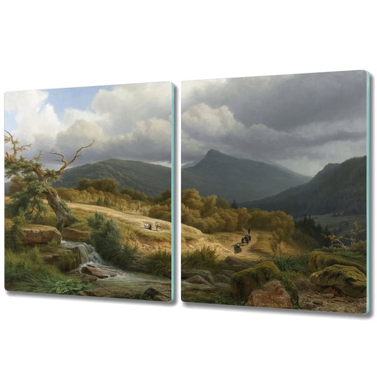 Dwuczęściowa Osłona na Blat Kuchenny - 2x 40x52 cm - Malarstwo obraz krajobraz Coloray