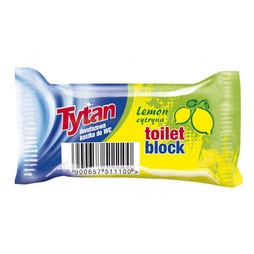 Dwufazowa kostka do wc Tytan cytrynowy zapas 40g TYTAN