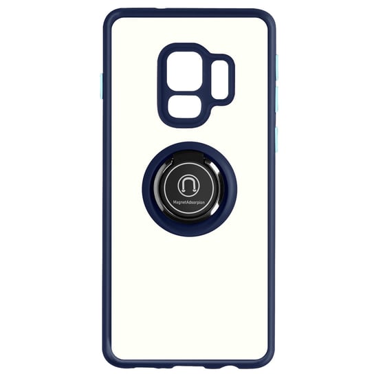 Dwumateriałowe etui Samsung Galaxy S9 z metalowym pierścieniem Podstawka wideo w kolorze niebieskim Avizar