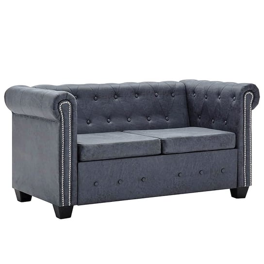 Dwuosobowa sofa w stylu Chesterfield ELIOR Charlotte 2Q, szara, 72x75x146 cm Elior