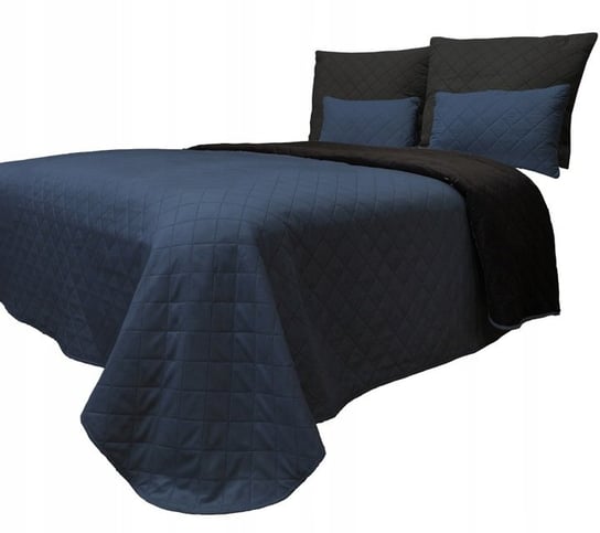 Dwustronna narzuta pikowana na łóżko koc DIANA 160x200 GRANAT/CZARNY Kontrast