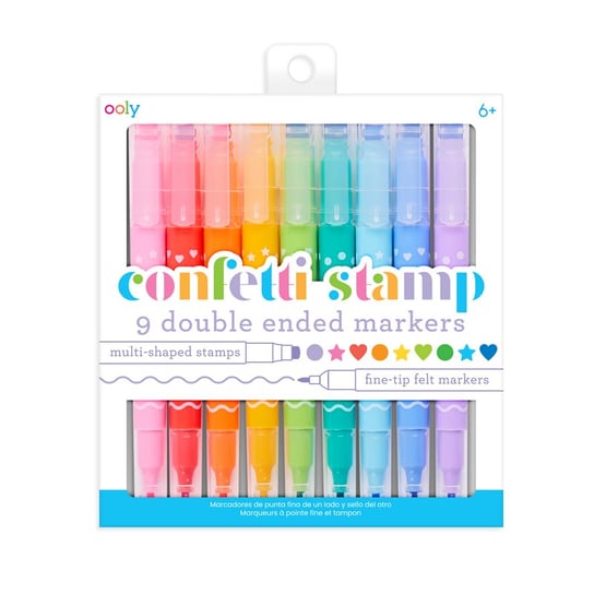 Dwustronne flamastry ze stempelkami - Confetti Stamp Ooly