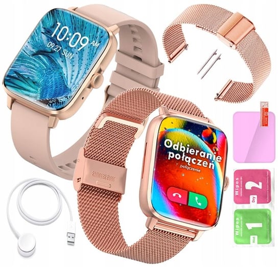 DXS DT NO.1, Zegarek Smartwatch, Damski, Rozmowy, GPS NFC, Złoty DXS