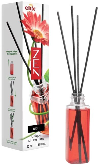 Dyfuzor Zapachowy do Domu - Odświeżacz Powietrza Patyczki - 50 ml Red ELIX