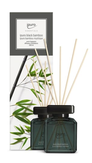 Essentials By Ipuro Profumo Per Ambienti Black Bamboo 50 Ml - Confezione Da 4 - Note Fresche Di Limone, Mela, Gelsomino E Muschio Bianco