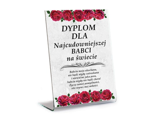 Dyplom Dla Najcudowniejszej Babci na Świecie w ramce - 21 x 29,7 cm Congee.pl