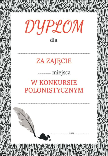 Dyplom Konkursu Polonistycznego, Komplet 10 Sztuk, Rozmiar A4 Inna marka