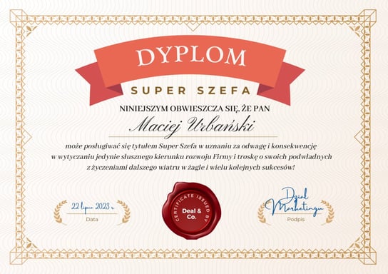 Dyplom Super Szefa ToBylRok.pl