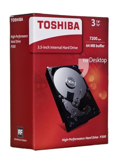 Dysk HDD TOSHIBA P300, 3.5", 3 TB, SATA III, 64 MB, 7200 obr./min. Toshiba