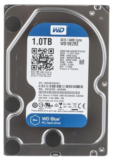 Dysk HDD WESTERN DIGITAL Blue WD10EZRZ, 3.5", 1 TB, SATA III, 64 MB, 5400 obr./min. Zamiennik/inny