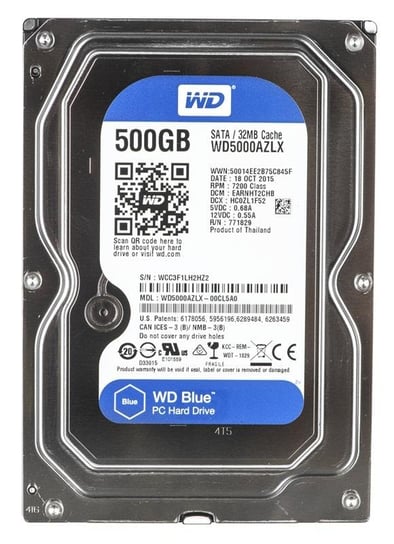 Dysk HDD WESTERN DIGITAL Blue WD5000AZLX, 3.5", 500 GB, SATA III, 32 MB, 7200 obr/min Western Digital