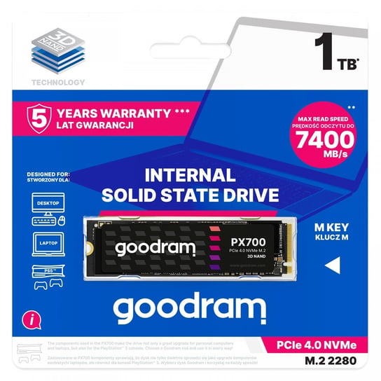 Dysk SSD Goodram 1TB M.2 PCIe Gen4 NVMe PX700 (SSDPRPX70001T80) GoodRam