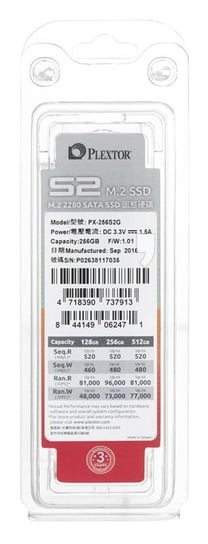 Dysk SSD PLEXTOR PX-256S2G, M.2, 256 GB, SATA III, 520 MB/s Plextor