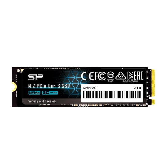 Dysk Ssd Silicon Power A60 2Tb Pcie Gen3X4 Nvme (2200/1600 Mb/S) 2280 Silicon Power