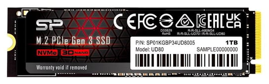 Dysk Ssd Silicon Power Ud80 1Tb M.2 Pcie Gen3X4 Nvme (3400/3000 Mb/S) Silicon Power