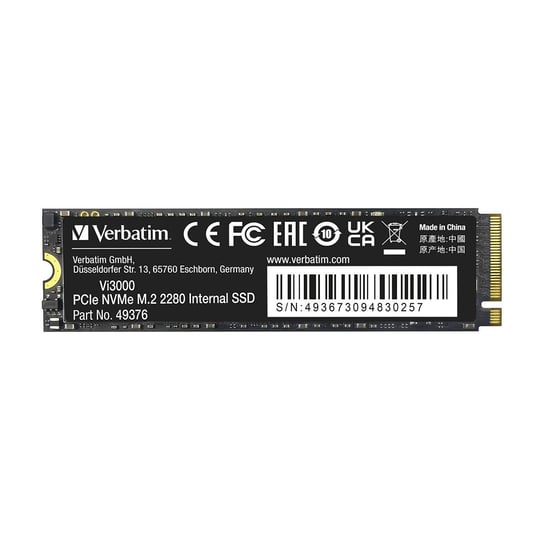 Dysk Ssd Verbatim Vi3000 512Gb M2 Pcie Gen3 Nvme 2280 (49374) Verbatim