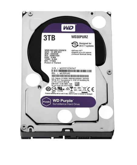 Dysk twardy HDD WESTERN DIGITAL Purple WD30PURZ, 3.5", 3 TB, SATA III, 64 MB, 5400 obr./min. Western Digital
