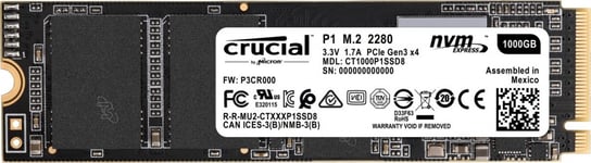 Dysk twardy SSD CRUCIAL P1 CT1000P1SSD8, M.2 (2280), 1 TB, PCI-E, 2000 MB/s Crucial