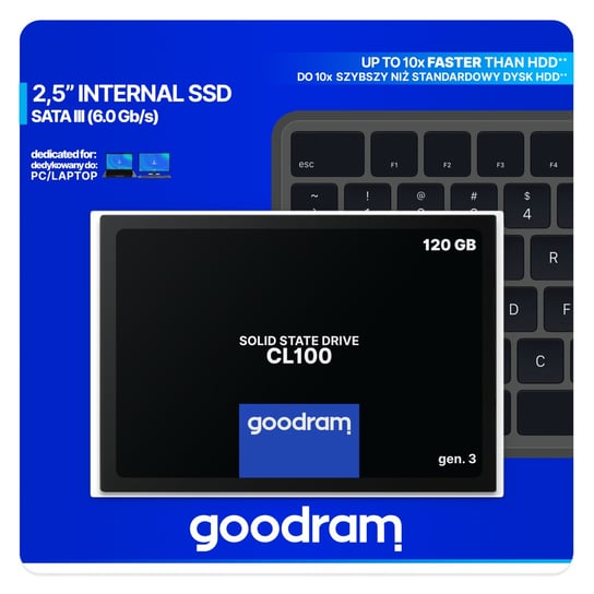 Dysk twardy SSD GOODRAM CL100 G3 SSDPR-CL100-120-G3, 2.5", 120 GB, SATA III, 500 MB/s GoodRam