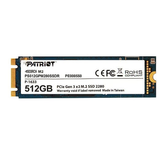 Dysk twardy SSD PATRIOT Scorch PS512GPM280SSDR, M.2 (2280), 512 GB, PCI-E, 1700 Mb/s Patriot