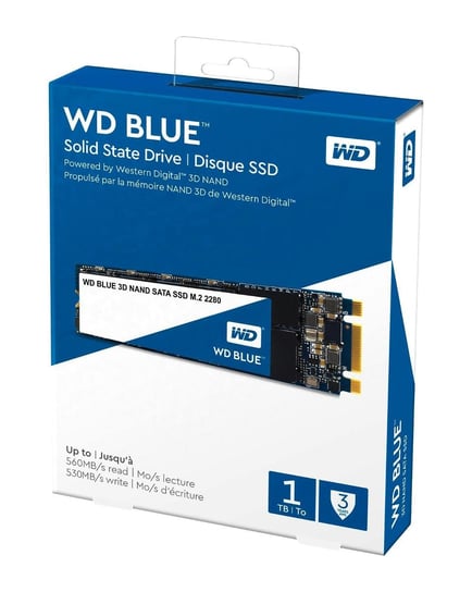 Dysk twardy SSD WESTERN DIGITAL Blue WDS100T2B0B, M.2 (2280), 1 TB, SATA III, 560 MB/s Western Digital