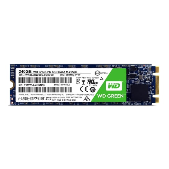Dysk twardy SSD WESTERN DIGITAL Green WDS240G2G0B, M.2 (2280), 240 GB, SATA III, 545 MB/s Western Digital