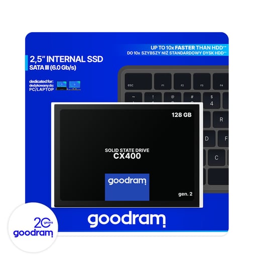 Dysk wewnętrzny SSD 128GB SATA III 2,5" GOODRAM CX400 SSDPR-CX400-128-G2 GoodRam