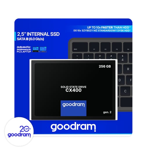 Dysk wewnętrzny SSD 256GB SATA III 2,5" 550/480MB/s GOODRAM CX400 SSDPR-CX400-256-G2 GoodRam