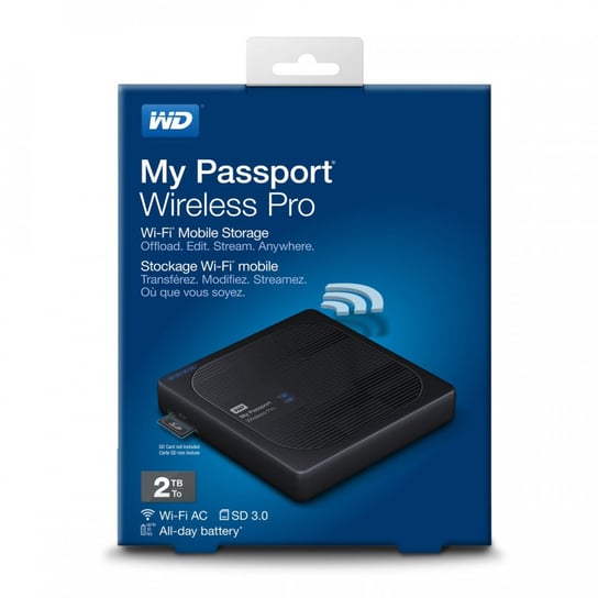 Dysk zewnętrzny WD My Passport Wireless Pro WDBP2P0020BBK-EESN, 2 TB, WiFi Western Digital