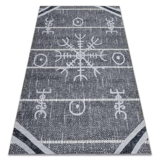 Dywan ANTIKA 118 tek, nowoczesny aztecki, do prania - szary, 120x170 cm Dywany Łuszczów
