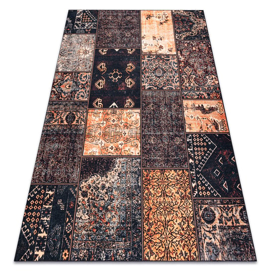 Dywan ANTIKA ancient chocolate, nowoczesny patchwork, grecki do prania - brązowy / terakota, 80x150 cm Dywany Łuszczów