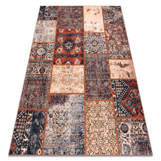 Dywan ANTIKA ancient rust, nowoczesny patchwork, grecki do prania - terakota, 120x170 cm Dywany Łuszczów