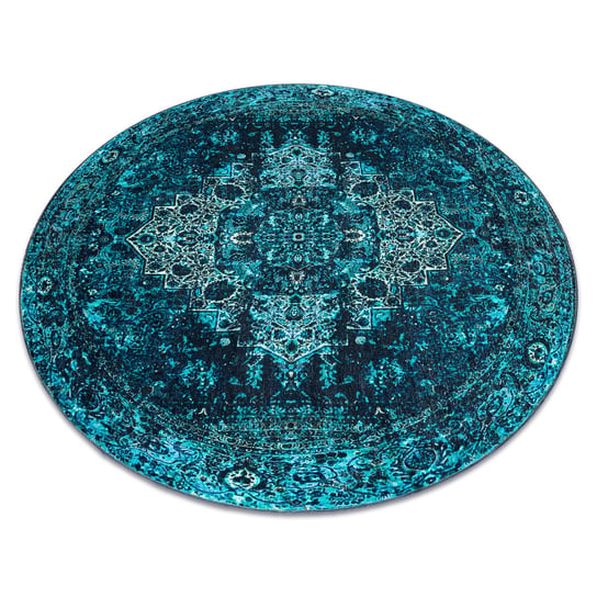 Dywan ANTIKA ancret azure, koło nowoczesny ornament, do prania - niebieski, koło 120 cm Dywany Łuszczów